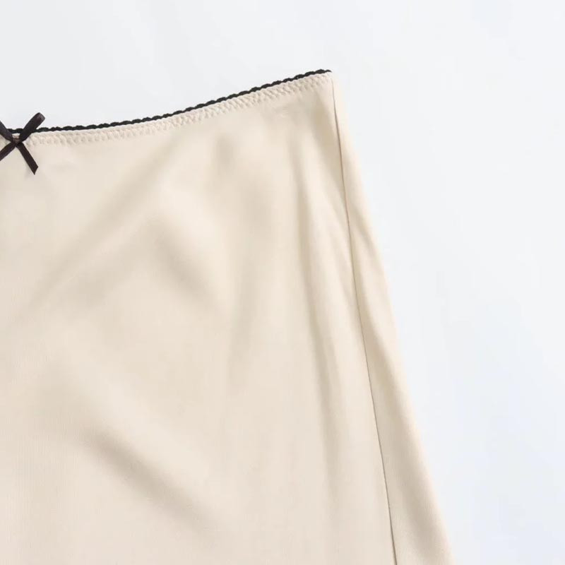 TRAF masni szatén szoknya divatos női szoknya őszi téli midi derék szoknya koreai stílusú szoknya Elegáns partiszoknyák nőknek