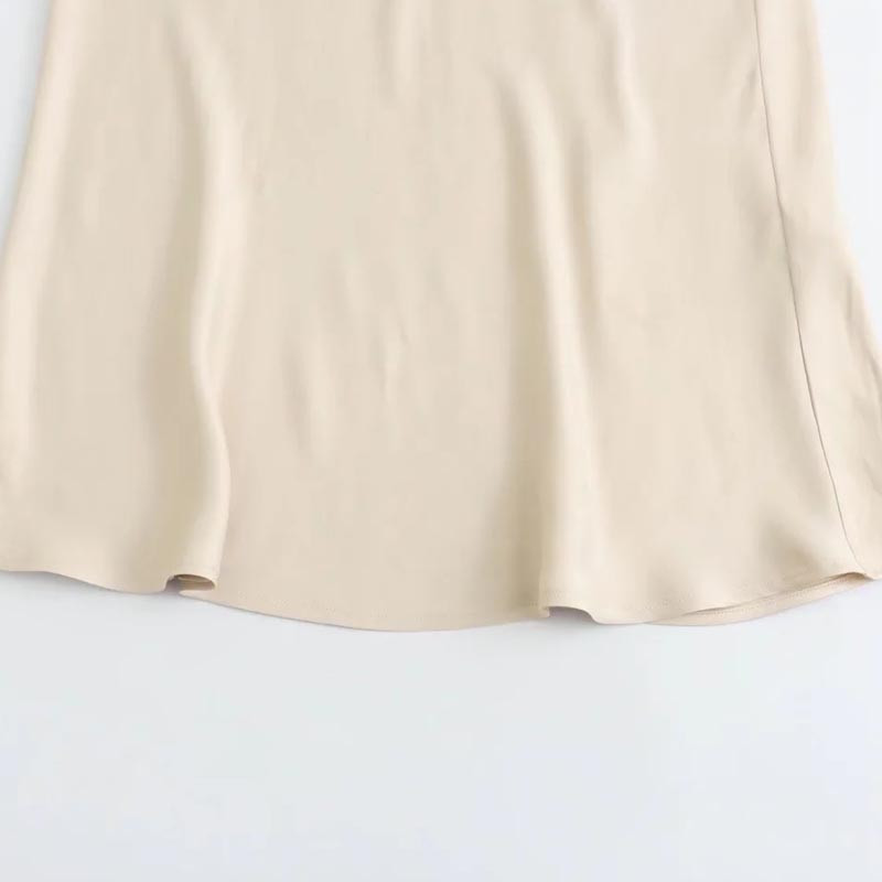 TRAF masni szatén szoknya divatos női szoknya őszi téli midi derék szoknya koreai stílusú szoknya Elegáns partiszoknyák nőknek