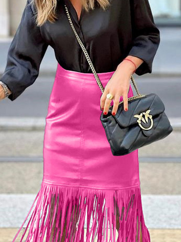 Divatos női PU bőr szoknya Bojt magas derekú fekete szoknya Őszi téli Bodycon alkalmi parti utcai szoknya 2023