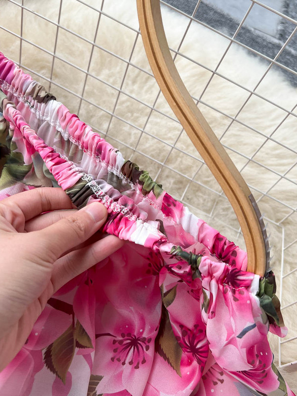 Nyári fodros vállról sifon ruha női szexi vékony, A-vonalú nyomtatott ruhák női Viantage Beach hasított maxi ruha