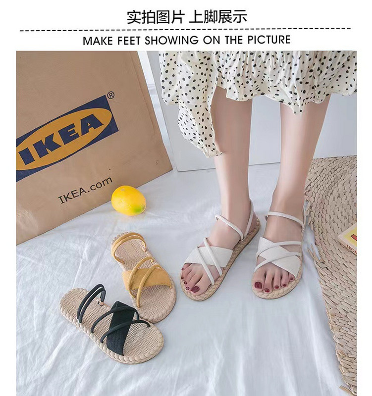 Pantofi de vară Sandale de femeie Sandale plate Sandale de femei cu benzi subțiri Gladiator Sandale de plajă pentru damă Flip-flops Sandale 2023