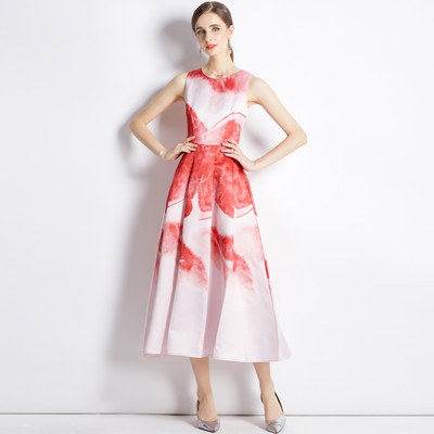 2023-as új divattervező virágos nyári nyomat Vintage Elegáns Egy vonalas parti ruhák Női születésnapi vacsoraruha Goblincore Runway