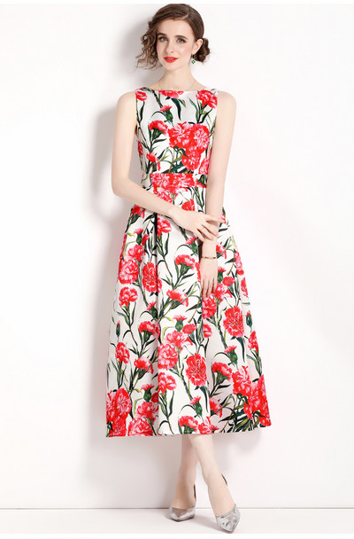 2023-as új divattervező virágos nyári nyomat Vintage Elegáns Egy vonalas parti ruhák Női születésnapi vacsoraruha Goblincore Runway