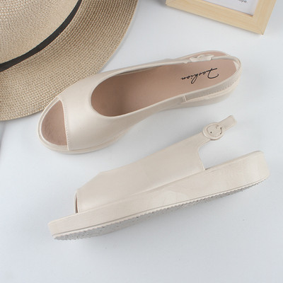 Női új PVC divatos, lapos nyári alkalmi egyszínű női cipők strand halszandálok