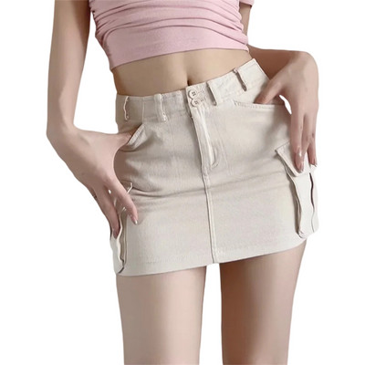 Nyári divat High Street Cargo miniszoknyák Harajuku Vintage Y2k 90-es évek alkalmi magas derekú szexi szoknyák Clubwear Bodycon Slim Fit