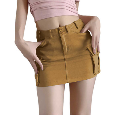 Nyári divat High Street Cargo miniszoknyák Harajuku Vintage Y2k 90-es évek alkalmi magas derekú szexi szoknyák Clubwear Bodycon Slim Fit