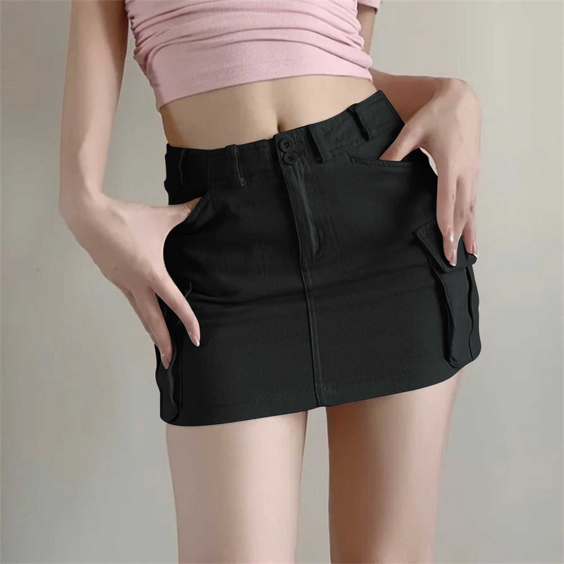 Nyári divat High Street Cargo miniszoknyák Harajuku Vintage Y2k 90-es évek alkalmi magas derekú szexi szoknyák Clubwear Bodycon Slim Fit