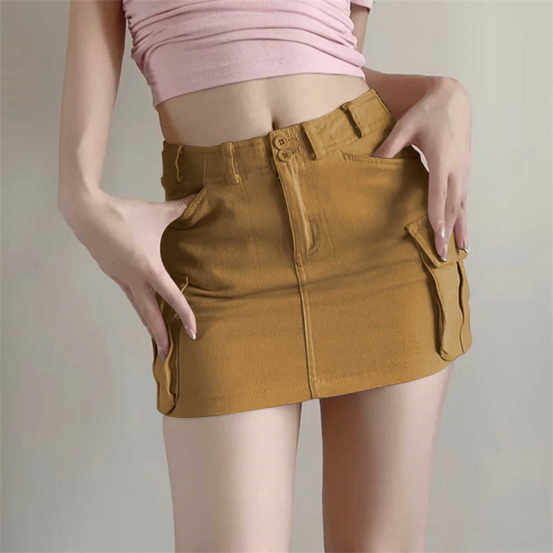 Nyári divat High Street Cargo miniszoknyák Harajuku Vintage Y2k 90-es évek alkalmi magas derekú szexi szoknyák Clubwear Bodycon Slim Fit