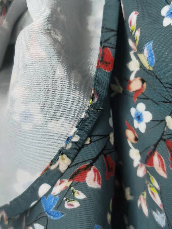 Nyári Midi ruhák Női Hosszú nyomtatás Virágos ruha Divatos V nyakú hasított tunika ruha Alkalmi rövid ujjú Beach A vonalú napruha