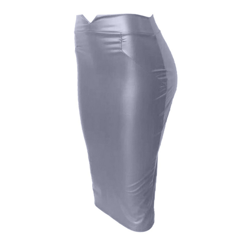 Női Retro bőrszoknya, magas derekú, karcsúsított party ceruzaszoknya karcsúsító elegáns csípőt fedő térdig érő szoknya Faldas Saia