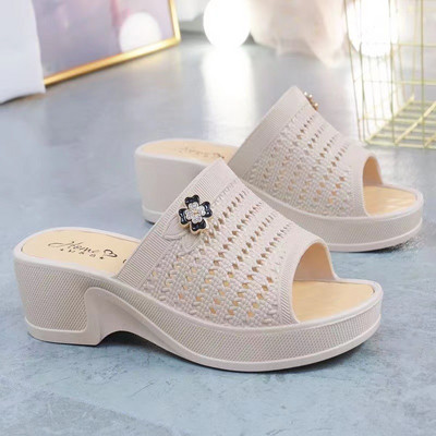 Γυναικεία παπούτσια Καλοκαίρι 2023 Νέες γυναικείες παντόφλες με τακούνι πλαγιάς Πλατφόρμα Σανδάλια μόδας παραλίας Σαγιονάρες αναπνεύσιμα casual γυναικεία παπούτσια