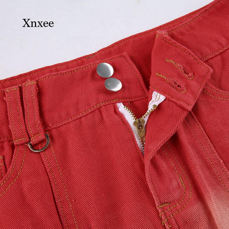 Piros farmer szoknyák zsebek Alkalmi női magas derekú Harajuku női szexi miniszoknya Y2K Vintage divat szexi utcai ruhák