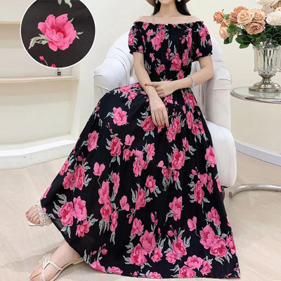 Rochie midi Rochie albă de epocă cu puncte Rochii elegante de damă dulci Rochii de seară Decolteu cu mânecă scurtă Fusta mare leagăn All-match