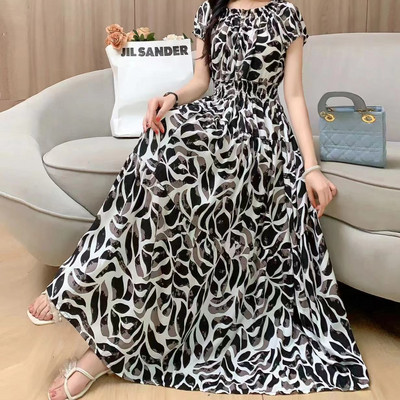 Rochie midi Rochie albă de epocă cu puncte Rochii elegante de damă dulci Rochii de seară Decolteu cu mânecă scurtă Fusta mare leagăn All-match