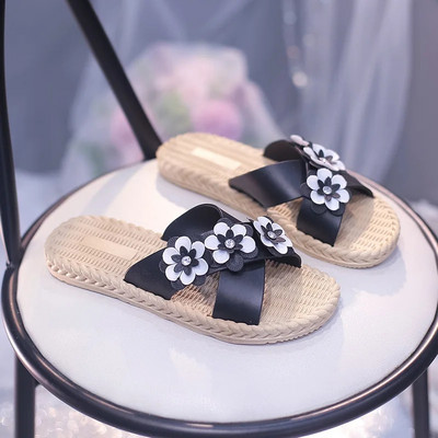 La modă pentru femei, îmbrăcăminte exterioară de vară, papuci florali, rezistenti la uzură, anti-alunecare, sandale plate dintr-o singură bucată pentru femei