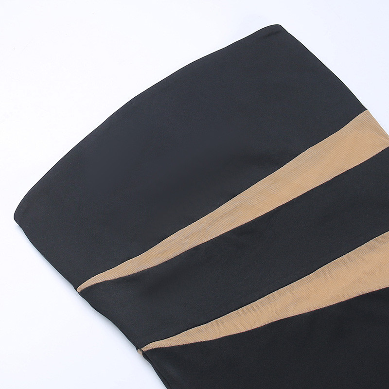 Női divat vállnélküli Bodycon Party Club Streetwear Fekete Midi ruha 2023 Nyári Ruházat Nagykereskedés Vállalkozásoknak YJ22594P