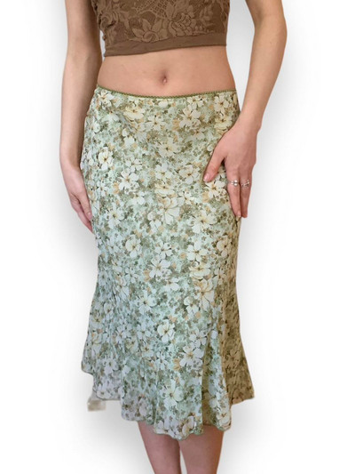 Weekeep Femei Fusta slim-fit cu talie joasă Fairycore Fuste midi cu imprimeu floral drăguț Vară Casual Anii 2000 Îmbrăcăminte vintage Kawaii