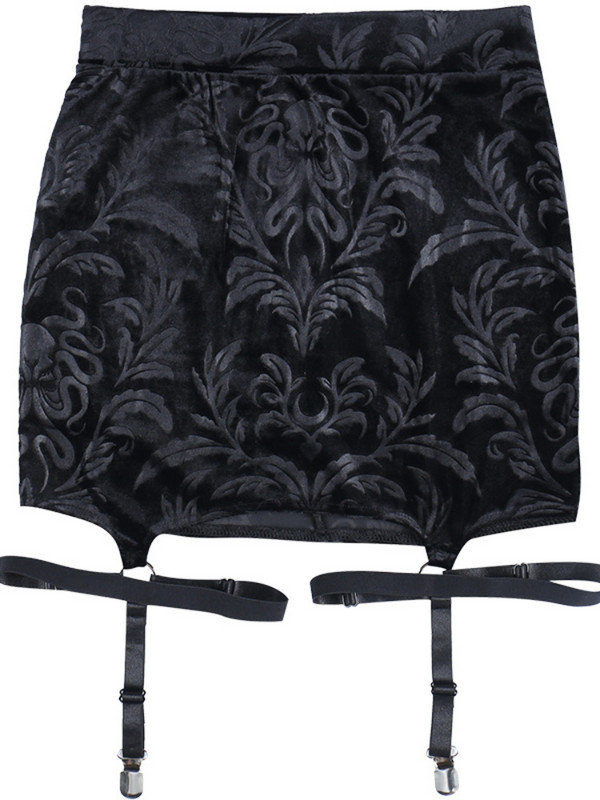 Retro catifea întunecată Elegant Mall Gotic Mini Fuste Scratch Y2K Grunge Estetică Sexy Jartiere Fusta Night Party Skinny Alt Bottoms