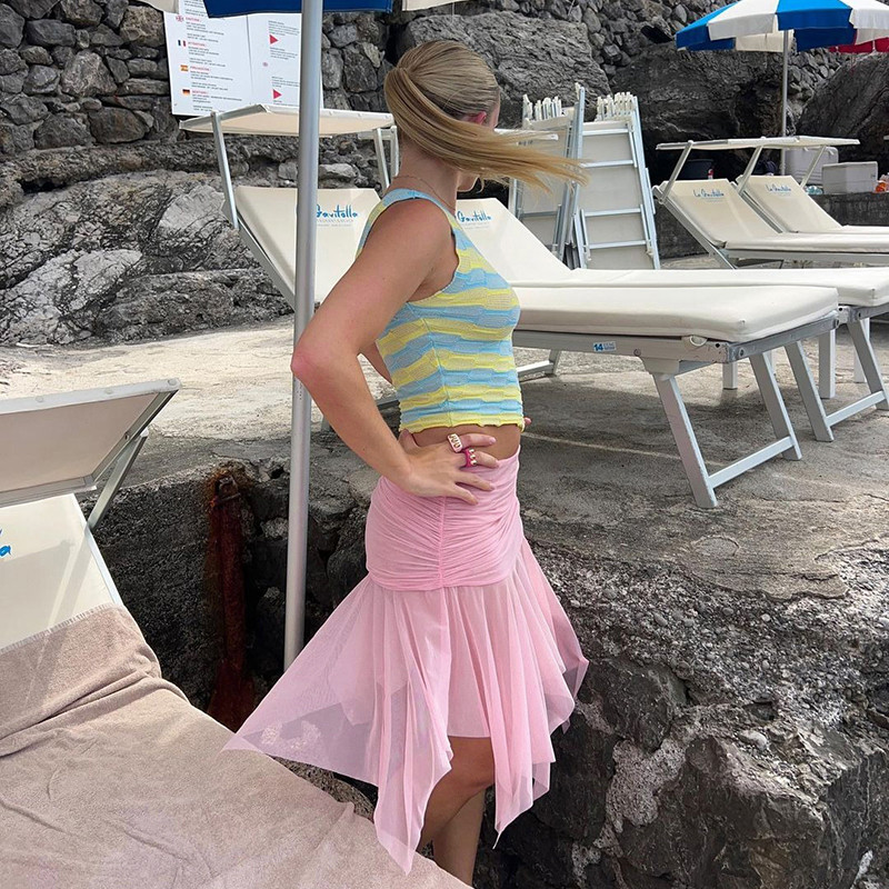 E-girl Gotic Dantela Mini Fusta plisata Femei Punk Y2K Estetica Talie inalta Fusta scurta A-Line Anii 90 Vintage Harajuku Streetwear