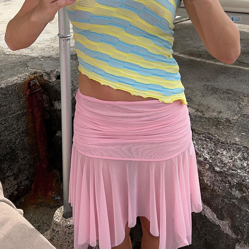 E-girl Gotic Dantela Mini Fusta plisata Femei Punk Y2K Estetica Talie inalta Fusta scurta A-Line Anii 90 Vintage Harajuku Streetwear