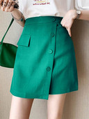 ZANZEA Γυναικεία Μίνι Φούστα Ψηλόμεση 2024 Καλοκαίρι Κομψά Κομψά Κουμπιά Up Jupe OL Office Μονόχρωμη Faldas Saia Κοντές φούστες