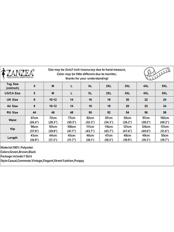 ZANZEA Дамска мини пола с висока талия 2024 Летни елегантни стилни копчета Jupe OL Office Едноцветни къси поли Faldas Saia