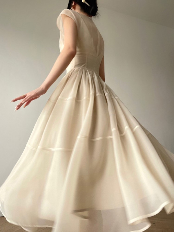 Rochie midi elegantă cu decolteu în V cu imprimeu vintage pentru femei, vară, noi, rochii franceze de petrecere, rochii de prințesă, halat de bal, rochii dintr-o bucată pentru femei