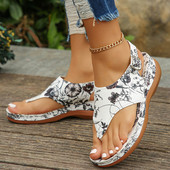 Női szandálok Nyári Női Cipők Vastag talpú ékszandál Flip orr szandál Divatos, nem pozitív női szandál 2024 Kényelmes