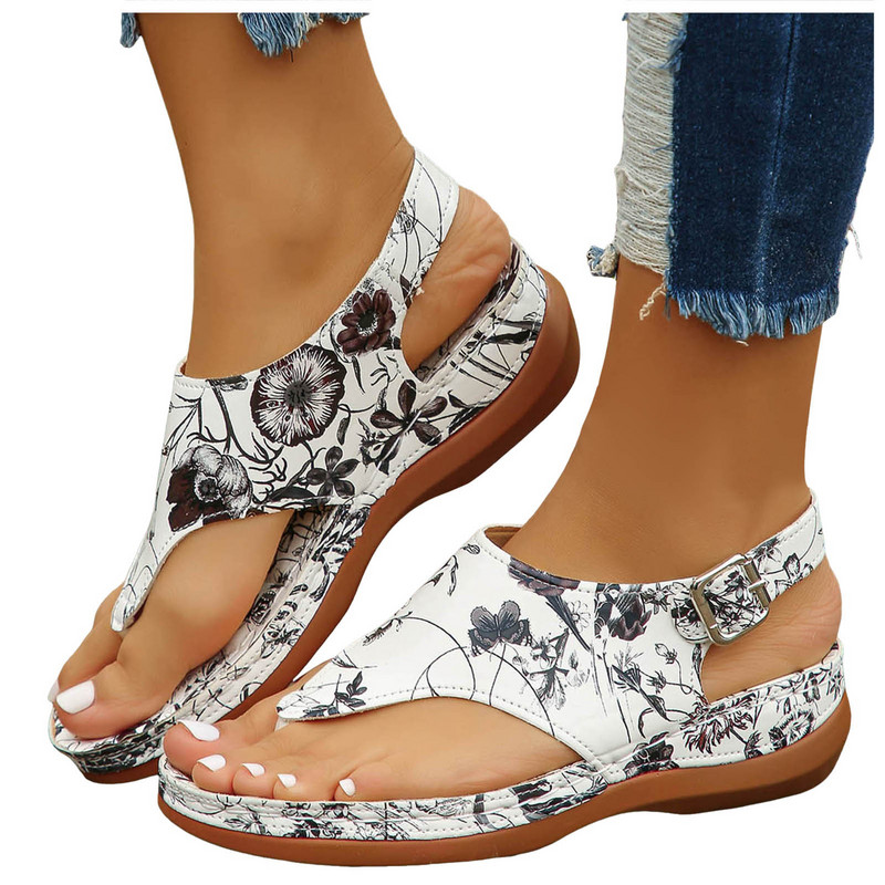 Női szandálok Nyári Női Cipők Vastag talpú ékszandál Flip orr szandál Divatos, nem pozitív női szandál 2024 Kényelmes