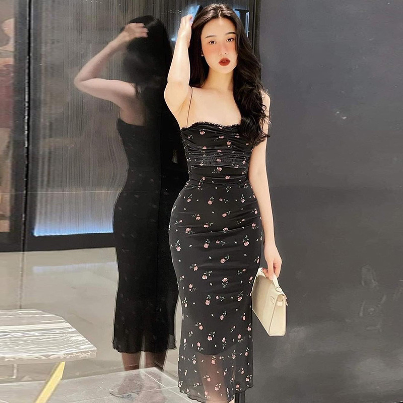 Κομψό Φόρεμα με λουλούδια Ζαρτιέρες Γυναικεία Μόδα Μόδα Φορέματα Μίντι Εξώπλατα Κομψά Γυναικεία Party Club Vestidos YJ23300SK