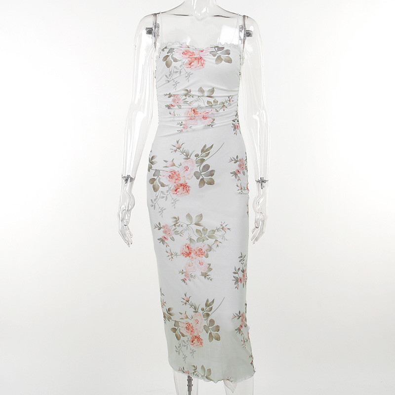 Κομψό Φόρεμα με λουλούδια Ζαρτιέρες Γυναικεία Μόδα Μόδα Φορέματα Μίντι Εξώπλατα Κομψά Γυναικεία Party Club Vestidos YJ23300SK