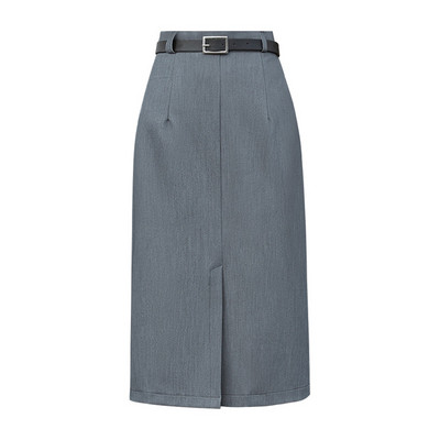 Simplicity Grey hasított midi szoknyák női elegáns irodai női, egyenes borítású szoknyák, új, 2024 tavaszi női alkalmi alsók Jupe