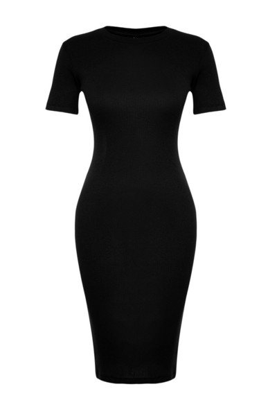 Trendyol Woman/Girl Unifarben Midi Κοντά, Casual Slim fit φορέματα