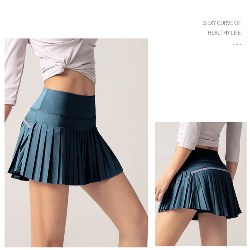 Ženske teniske golf šorts Suknje Ultra tanke prozračne sportske plisirane suknje s džepovima visokog struka Tanka fitness mini suknja