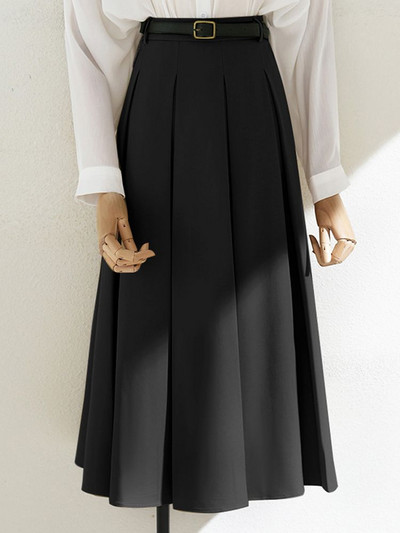 Fusta Vintage Office Lady ZANZEA Moda coreeană plisată Femei cu talie înaltă Jupe 2023 de primăvară Falda de vacanță lejeră fuste maxi solide