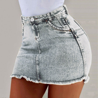 Fusta mini pentru spălat femei Mini fuste scurte pentru femei de vară Fusta de blugi sexy pentru femei Fuste pentru femei până la genunchi Casual