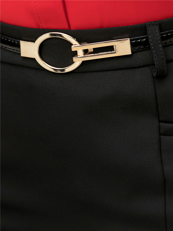 Dushicolorful Fuste Elegante Femei Birou Talie Inalta Subtire Neagra Fusta Midi Vara Lungime Genunchi Despicata Laterala Imbracaminte Doamna De lucru