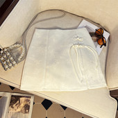 Retro ženske crne jacquard mini suknje na kopčanje Vintage bijele elegantne kratke suknje visokog struka u kineskom stilu Ljeto 2024.