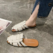 Γυναικείες παντόφλες Καλοκαιρινές Νέα Χειροποίητα πλεκτά Flat Outdoor Σανδάλια Leisure Outdoor Simple Γυναικεία Casual Basic Σαγιονάρες Παπούτσια Πράσινα