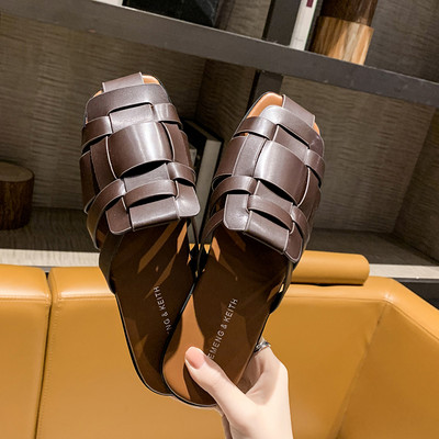 Γυναικείες παντόφλες Καλοκαιρινές Νέα Χειροποίητα πλεκτά Flat Outdoor Σανδάλια Leisure Outdoor Simple Γυναικεία Casual Basic Σαγιονάρες Παπούτσια Πράσινα