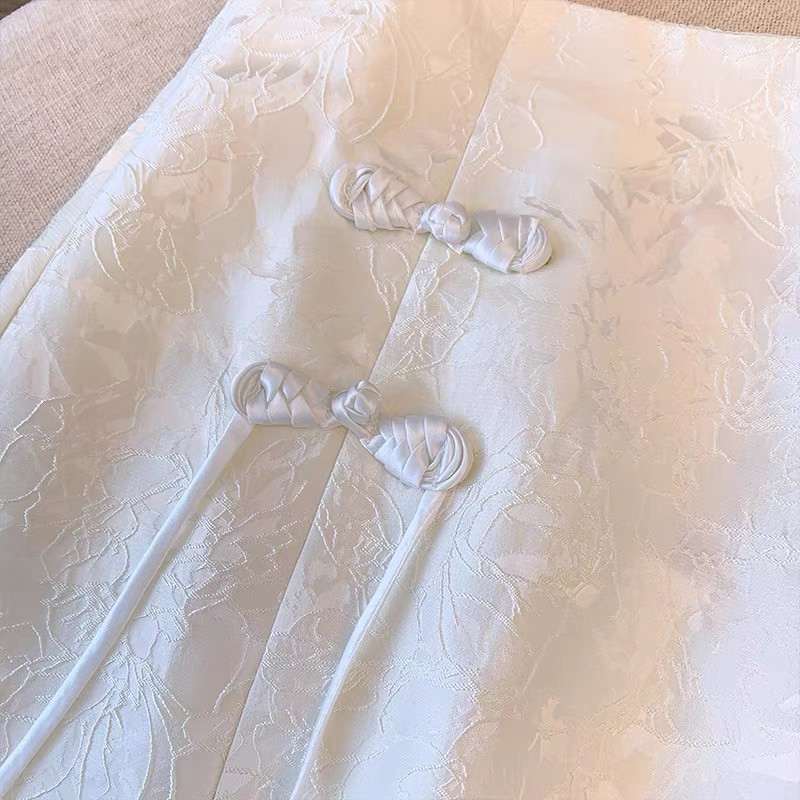 Ķīniešu stila vintage balti eleganti sadalīti mini svārki pavasara vasaras modes melni ar augstu vidukli ballītes īsi svārki sieviešu apģērbi jauni