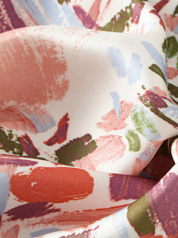 [EWQ] Skaisti modes krāšņi ziedu apdruka, elastīga jostasvieta satīna kontrastkrāsu svārki sievietēm 2024. gada pavasaris vasara 16U8652