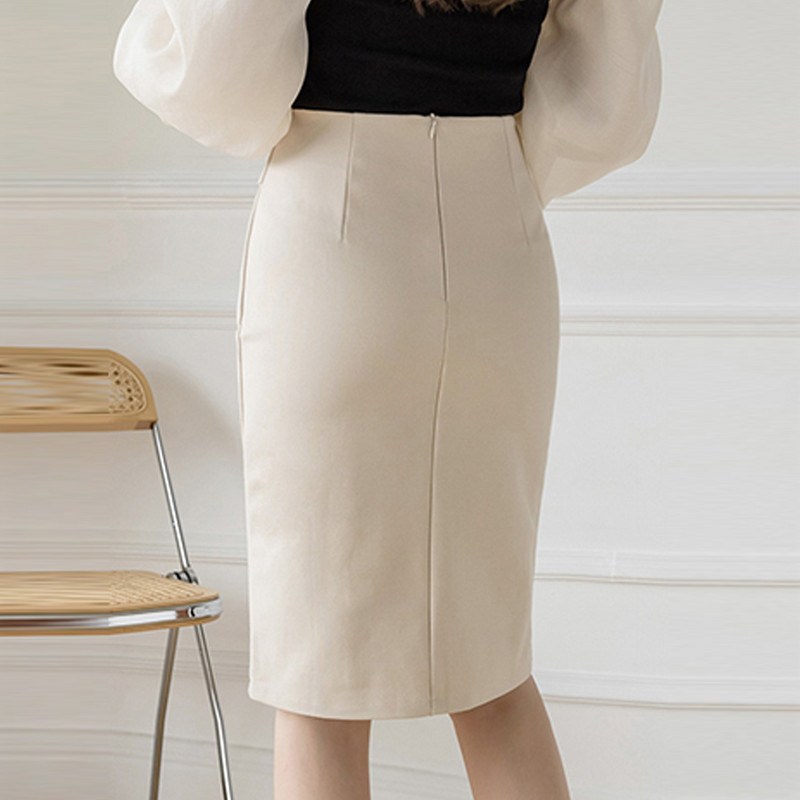 Modna ženska uredska elegantna pencil suknja do koljena Visoki struk i omotane suknje Ženske elegantne nabore Ležerne ženske donje nogavice