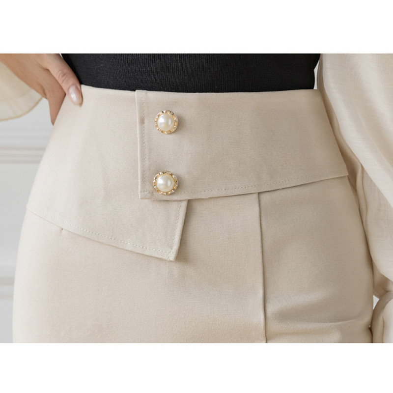 Modna ženska uredska elegantna pencil suknja do koljena Visoki struk i omotane suknje Ženske elegantne nabore Ležerne ženske donje nogavice