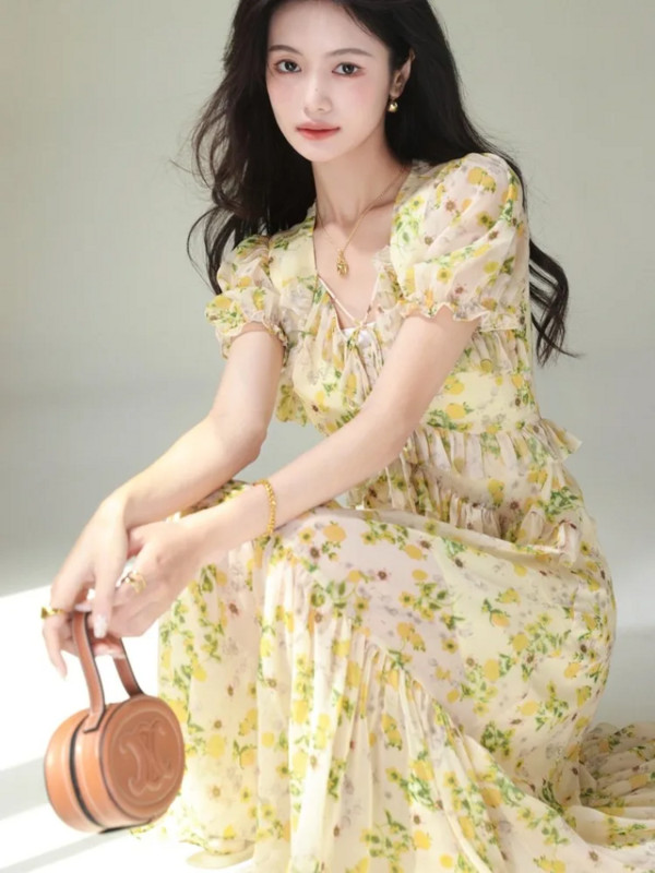 Κομψά φορέματα μίντι σε γραμμή Α με V λαιμόκοψη για γυναίκες Καλοκαιρινή μόδα Πλισέ λεπτό φόρεμα casual Γυναικεία κοντομάνικα ρούχα Γυναικεία ρόμπα