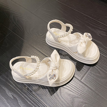 Σανδάλια καυτών πωλήσεων για γυναίκες το καλοκαίρι με χοντρή σόλα Fairy Style Pearl Beach Shoessoft Soled Fashion Roman Shoes Sindals Platform