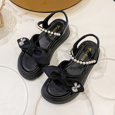 Vruće prodavane ženske sandale ljeti, debele potplate, cipele za plažu s bisernim đonom, mekane modne rimske cipele, sandale s platformom