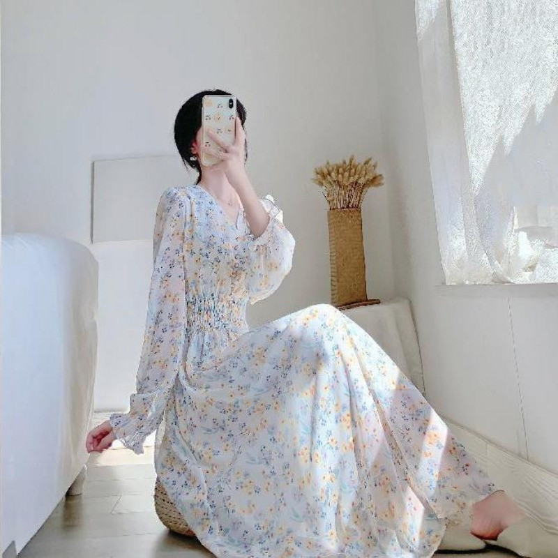 Maxi Chiffon Floral μεταξωτά φορέματα για γυναίκες Flower Satin Γυναικείο Φόρεμα Μακριά Ρούχα σε Προώθηση Cotton Elegant Chic G Y2k Harajuku