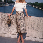 2023 New Uimitor Leopard Print Midi Par Naomi Fusta Femeie Sexy Fusta Marimi Multiple Realizare Comert cu ridicata Fuste cu talie inalta
