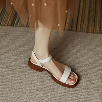 Летни дамски сандали с ниски токчета Елементарни офис дамски ежедневни обувки за открито Дамски лаконични 2023 г.